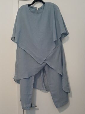WEDDING BELLES NEW YORK Light Blue Wide Leg Jumpsuit